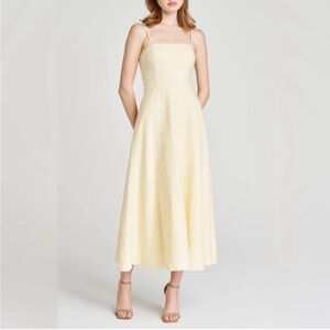 Women's WAYF Styled by Coco Yellow Linen Blend Dress Spaghetti Strap XL *Flaw